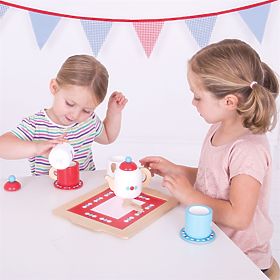 Bigjigs Toys Servizio da tè a pois