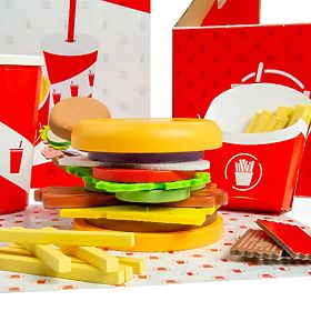 Bigjigs Toys Set Burger e Patatine, Bigjigs Toys