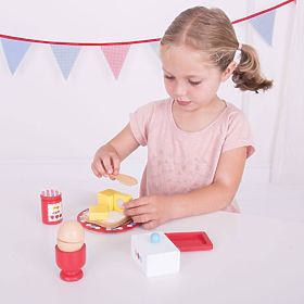 Bigjigs Toys Set colazione in legno