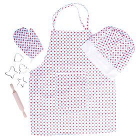 Bigjigs Toys Set da cucina con grembiule a pois