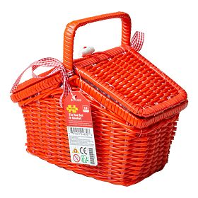 Bigjigs Toys Set da tè a pois nel cesto da picnic