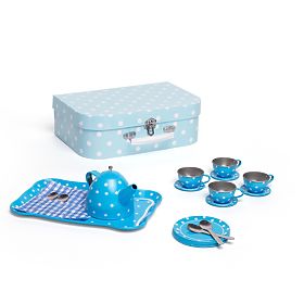 Bigjigs Toys Set da tè blu a pois