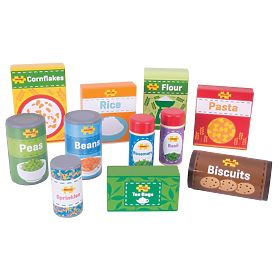 Bigjigs Toys Set di Alimenti Non Deperibili, Bigjigs Toys