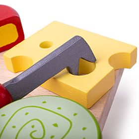 Bigjigs Toys Set di formaggi alimentari in legno su un piatto