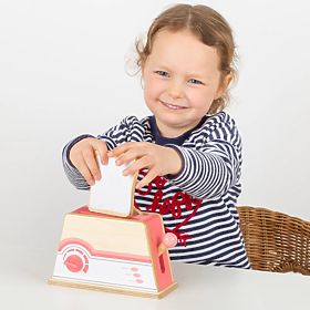 Bigjigs Toys Tostapane in legno rosa, Bigjigs Toys