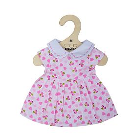 Bigjigs Toys Vestito rosa con cuoricini per bambola 34 cm