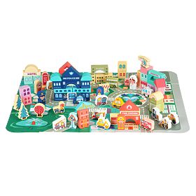 Blocchi educativi in legno città tappetino 121 pezzi ECOTOYS