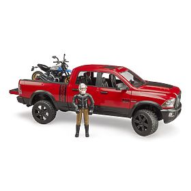 Bruder Auto Fuoristrada RAM con Motocicletta