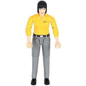 Bruder BWORLD Figura donna maglia gialla, pantaloni grigi, Bruder