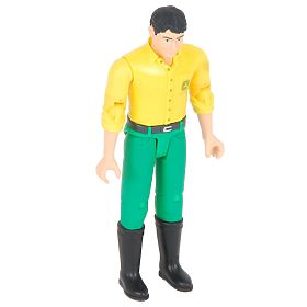 Bruder BWORLD Figura John Deere maglietta gialla, pantaloni verdi, Bruder