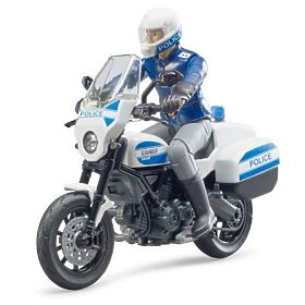 Bruder BWORLD motocicletta della polizia Ducati Scrambler con pilota
