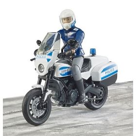Bruder BWORLD motocicletta della polizia Ducati Scrambler con pilota