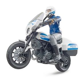 Bruder BWORLD motocicletta della polizia Ducati Scrambler con pilota, Bruder