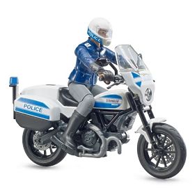 Bruder BWORLD motocicletta della polizia Ducati Scrambler con pilota