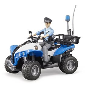 Bruder BWORLD quad blu della polizia con figurina, Bruder