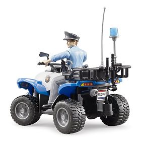Bruder BWORLD quad blu della polizia con figurina, Bruder