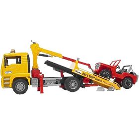 Bruder Camion MAN con carro attrezzi e Jeep, Bruder
