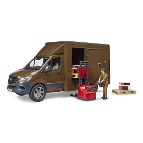Bruder Furgone UPS MB Sprinter con figura e accessori, Bruder