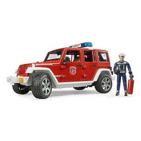 Bruder Jeep Wrangler dei Vigili del Fuoco Rosso con Figurina e Accessori