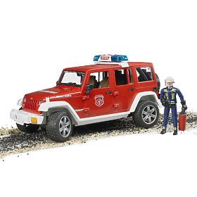 Bruder Jeep Wrangler dei Vigili del Fuoco Rosso con Figurina e Accessori
