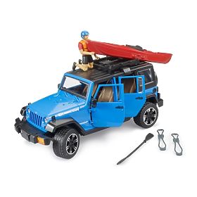 Bruder Jeep Wrangler Rubicon con kayak e figurina 1:16