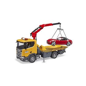 Bruder Scania Super 560R carro attrezzi con auto, Bruder