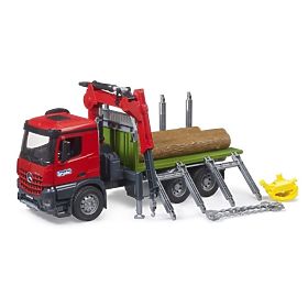 Bruder Trasportatore di legname con braccio idraulico MB Arocs, Bruder