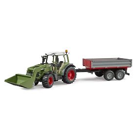 Bruder Trattore Fendt Vario 211 con caricatore frontale e rimorchio ribaltabile