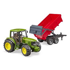 Bruder Trattore John Deere e rimorchio ribaltabile