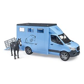 Bruder Veicolo per il trasporto di animali MB Sprinter con figura di cavallo