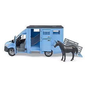 Bruder Veicolo per il trasporto di animali MB Sprinter con figura di cavallo
