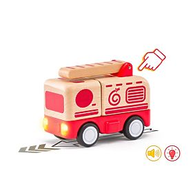 Camion dei pompieri con luci e segnale