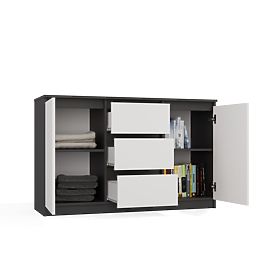 Cassettiera Malwa 2D3S ANTRACITE BIANCO