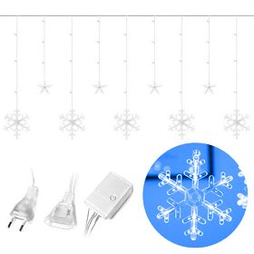 Catene luminose fiocchi di neve e stelline illuminazione natalizia a tendina 138LED, MULTISTORE
