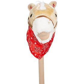 Cavallino Rocky su bastone per galoppare
