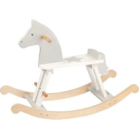 Cavallo a dondolo in legno con anello protettivo
