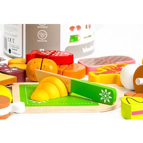 Cibo in legno da tagliare 23 pezzi ECOTOYS, EcoToys