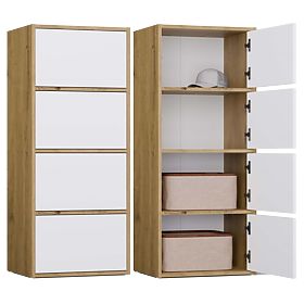 Comò ALMA Frontale BIANCO Corpo ROVERE ARTIGIANO