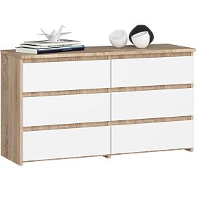 COMÒ CL100 6 CASSETTI ROVERE SONOMA / BIANCO