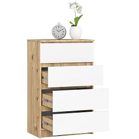 COMÒ K60 4 CASSETTI ROVERE ARTISAN / BIANCO