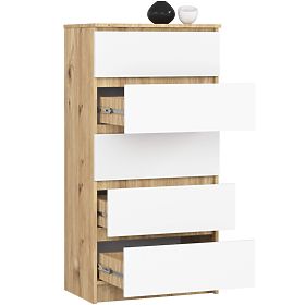 COMÒ K60 5 CASSETTI CLP PK ROVERE ARTIGIANO / BIANCO