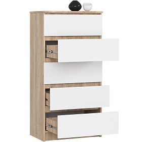 COMÒ K60 5 CASSETTI CLP PK ROVERE SONOMA / BIANCO