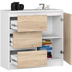 COMÒ K80 JERRY 1D 3SZ PK BIANCO / ROVERE SONOMA