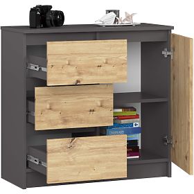 COMÒ K80 JERRY 1D 3SZ PK GRAFITE GRIGIO / ROVERE ARTIGIANO