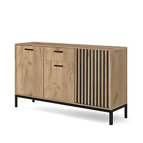 Comò LAMINO KM-1 rovere craft/nero, gambe: nero