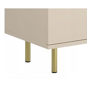 Credenza a due ante Venus, cashmere, gambe in metallo dorato
