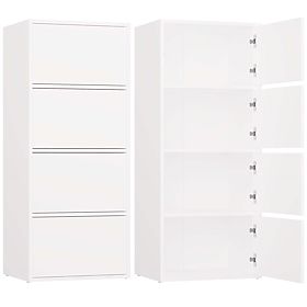 Credenza ALMA BIANCA Armadietto 4 Porte 4 Ripiani