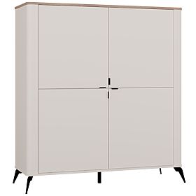 Credenza CORDOBA 4D Cashmere Beige Rovere Castello Armadietto 4 Porte 8 Ripiani Soggiorno