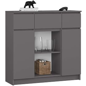 CREDENZA K100 2D 3SZ 1P PK GRAFITE GRIGIO