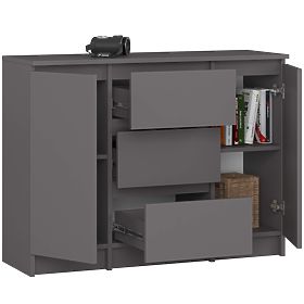 CREDENZA K100 2D 3SZ PK GRAFITE GRIGIO